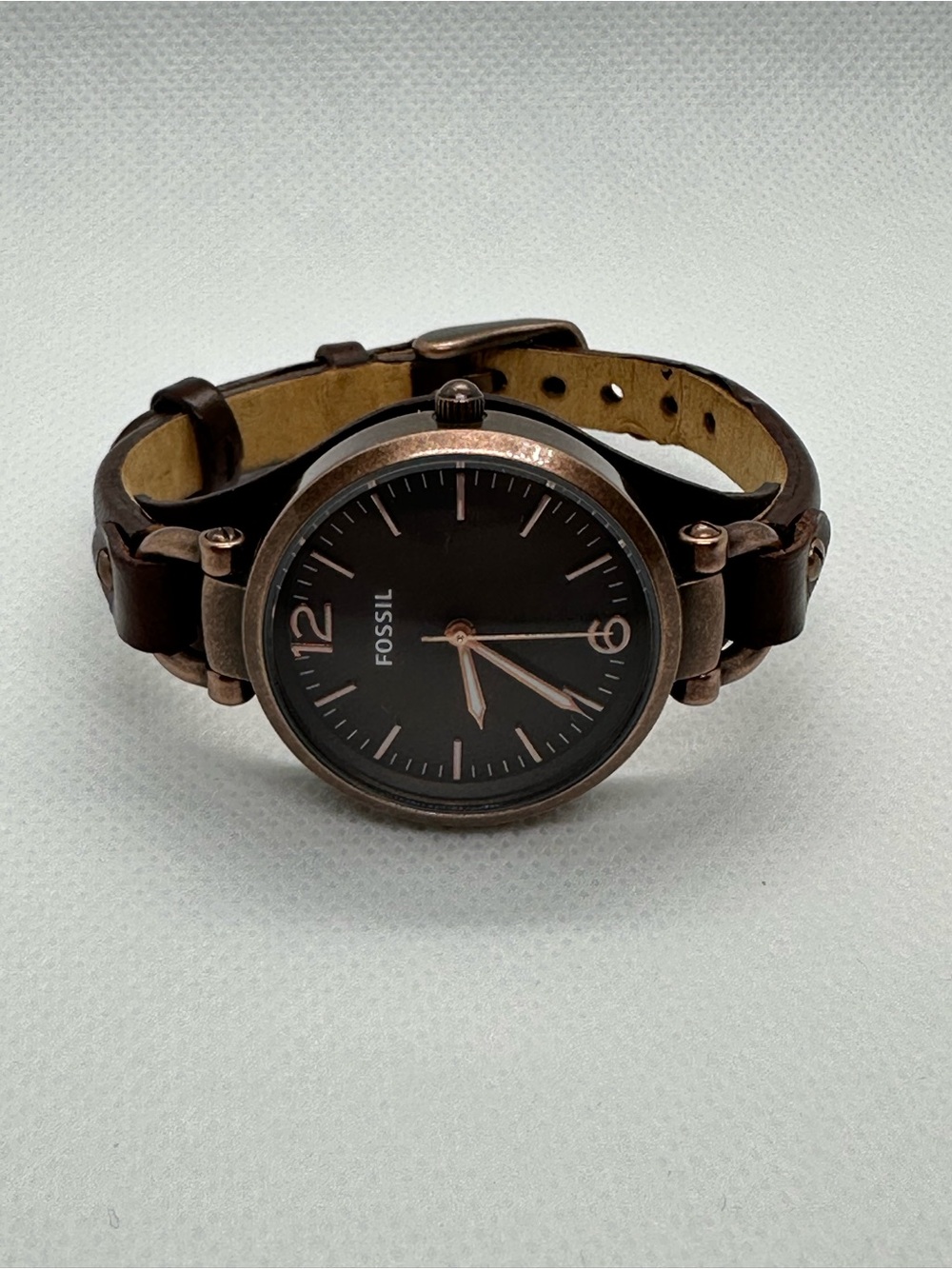 Fossil Georgia Women’s Watch with Brown Dial Bronzed Case and Leather Band - Picture 8 of 8